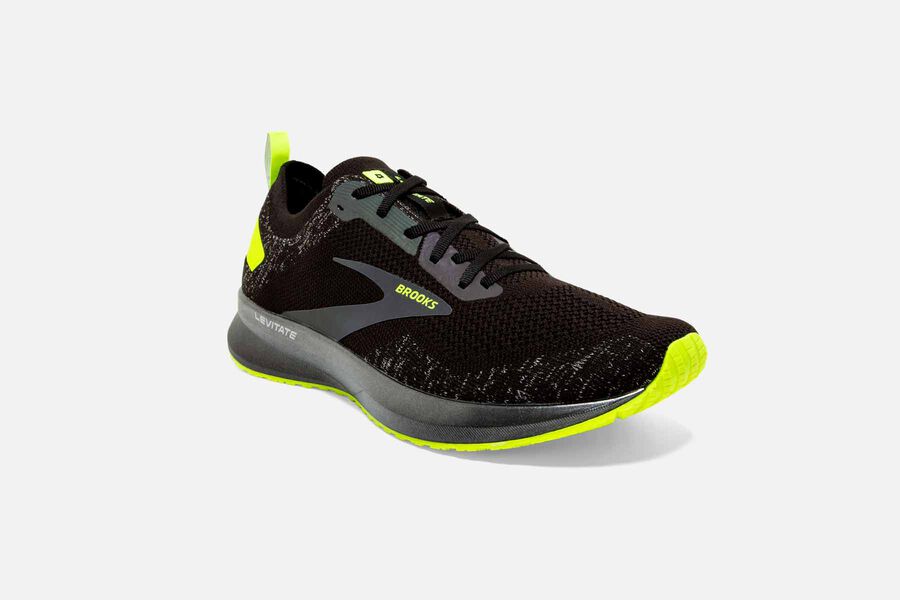 Brooks Levitate 4 Road Loopschoenen Heren - Zwart/Groen - 437506XNJ